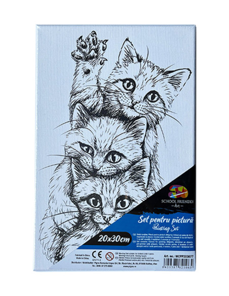 MCPP203077,Panza predesenata pe sasiu 20*30cm pisici sf art pigna MCPP203077,Panza predesenata pe sasiu 20*30cm pisici sf art pigna