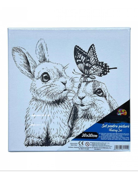 MCPP303082,Panza predesenata pe sasiu 30*30cm iepurasi sf art pigna MCPP303082,Panza predesenata pe sasiu 30*30cm iepurasi sf art pigna