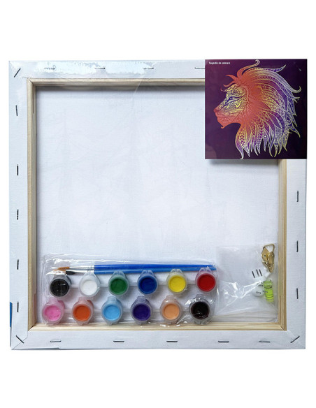 MCPP303084,Panza predesenata pe sasiu 30*30cm mandale leu sf art pigna MCPP303084,Panza predesenata pe sasiu 30*30cm mandale leu sf art pigna