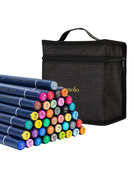 DLEC184-40,Set 40 markere sketching varf dublu rotund/tesit husa textila deli DLEC184-40,Set 40 markere sketching varf dublu rotund/tesit husa textila deli