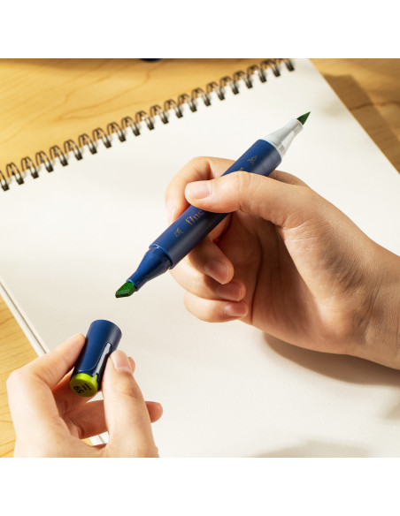 DLEC184-80,Set 80 markere sketching varf dublu rotund/tesit husa textila deli