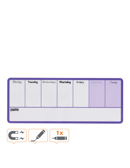 NB1904048,Planner magnetic saptamanal 140 x 36 cm mov nobo
