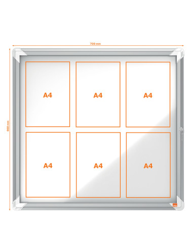 NB1902578,Avizier magnetic 6 x a4 carcasa pentru exterior metalica nobo