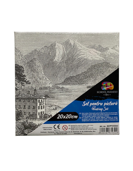 MCPP202043,Panza predesenata pe sasiu 20 x 20 cm peisaj 2 sf art pigna