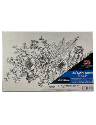 MCPP203046,Panza predesenata pe sasiu 20 x 30 cm flori sf art pigna