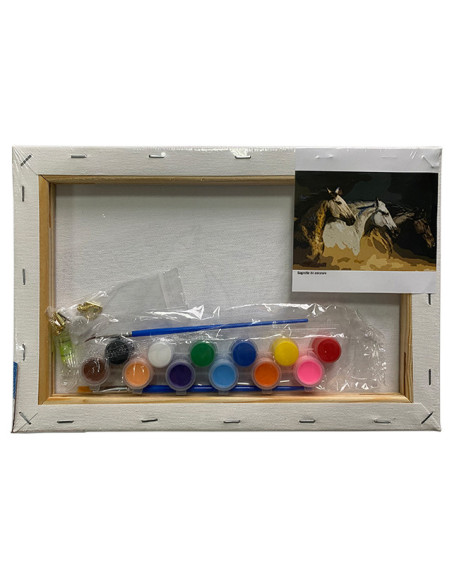 MCPP203051,Panza predesenata pe sasiu 20 x 30 cm cai sf art pigna