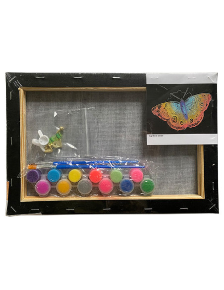 MCPP203N59,Panza predesenata pe sasiu neagra 20 x 30 cm fluturi 2 sf art pigna