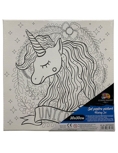 MCPP303055,Panza predesenata pe sasiu 30 x 30 cm unicorn sf art pigna