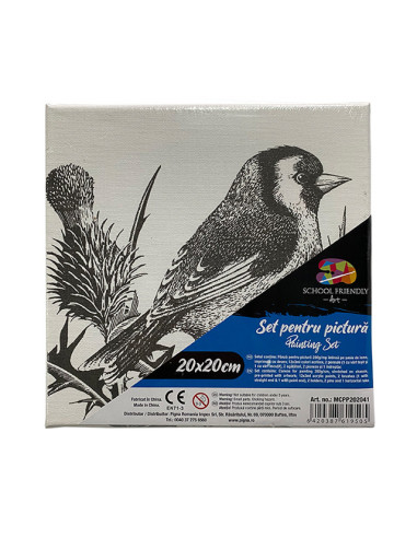MCPP202041,Panza predesenata pe sasiu 20 x 20 cm pasare 2 sf art pigna