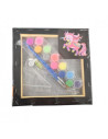 MCPP202N58,Panza predesenata pe sasiu neagra 20 x 20 cm unicorni 2 sf art pigna