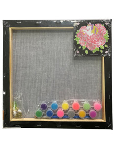 MCPP303N64,Panza predesenata pe sasiu neagra 30 x 30 cm unicorn sf art pigna 2