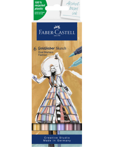 FC164808,Sketch marker 2 capete set 6 fashion goldfaber faber-castell