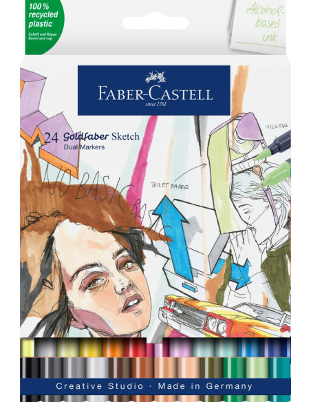 FC164724,Sketch marker 2 capete set 24 manga goldfaber faber-castell FC164724,Sketch marker 2 capete set 24 manga goldfaber faber-castell