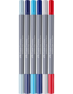 FC164519,Marker solubil 2 capete set 6 lettering goldfaber faber-castell 2