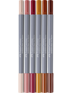 FC164518,Marker solubil 2 capete set 6 buc boho goldfaber faber-castell 2