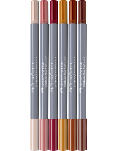 FC164518,Marker solubil 2 capete set 6 buc boho goldfaber faber-castell FC164518,Marker solubil 2 capete set 6 buc boho goldfaber faber-castell