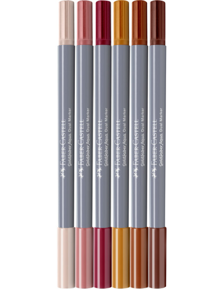 FC164518,Marker solubil 2 capete set 6 buc boho goldfaber faber-castell FC164518,Marker solubil 2 capete set 6 buc boho goldfaber faber-castell