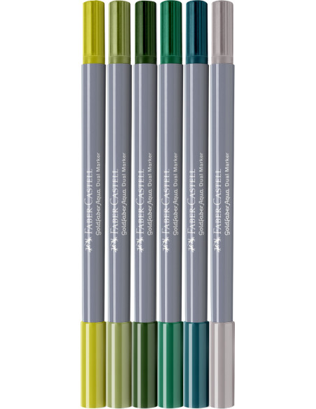 FC164517,Marker solubil 2 capete set 6 buc lettering jungle goldfaber faber-castell FC164517,Marker solubil 2 capete set 6 buc lettering jungle goldfaber faber-castell