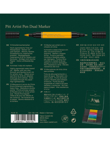 FC162010,Pitt artist pen dual marker set 10 buc faber-castell