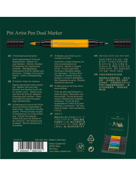 FC162010,Pitt artist pen dual marker set 10 buc faber-castell