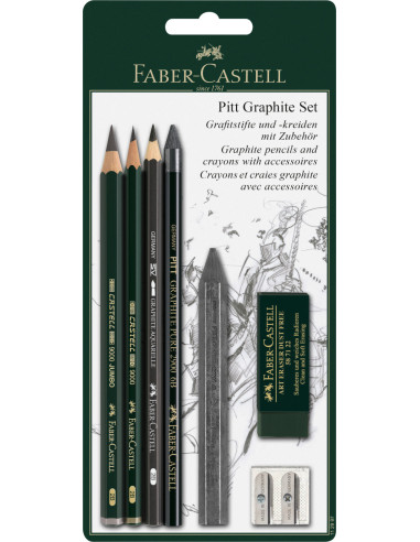 FC112997,Blister 7 piese pitt grafit faber-castell