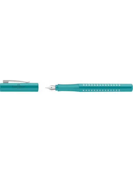 FC140879,Stilou sparkle FABER-CASTELL, penita F, Turcoaz ocean metalic