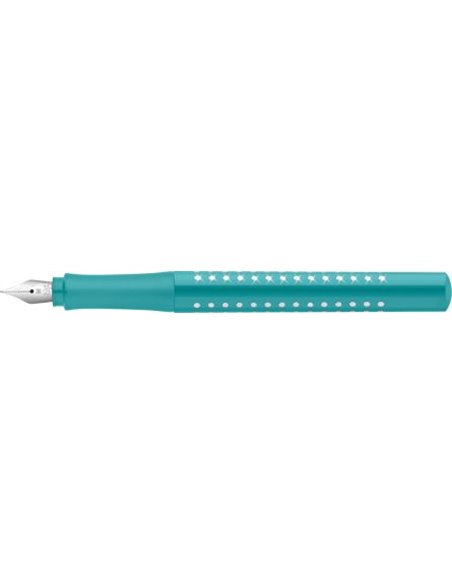 FC140879,Stilou sparkle FABER-CASTELL, penita F, Turcoaz ocean metalic