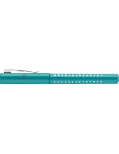 FC140879,Stilou sparkle FABER-CASTELL, penita F, Turcoaz ocean metalic