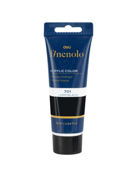 DLEC75-BK,Culori acrilice DELI 75ml, Negru