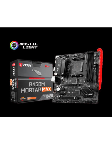 Placa de baza MSI B450M MORTAR MAX, Socket AM4,B450M MORTAR MAX