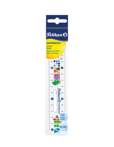 811224,Rigla plastic Pelikan 15 cm, combino