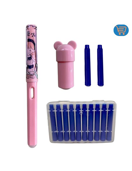 GB-5315/ROZ,Stilou cu cerneala termosensibila + Rezerve, GB-5315/ROZ
