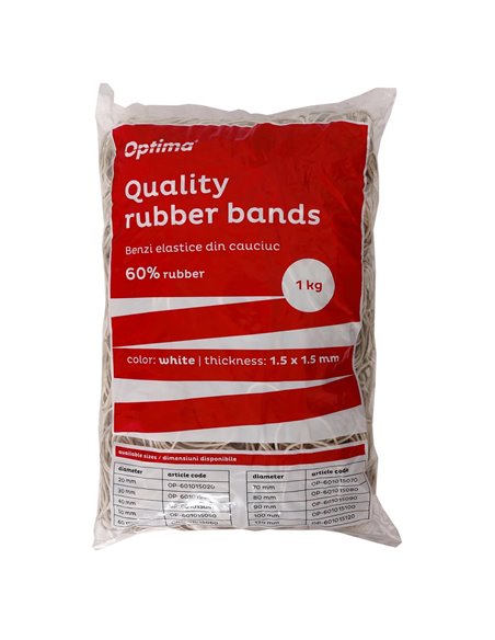 OP-601015080,Elastice bani Optima D 80, 1kg, Alb