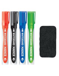 OF429,Marker whiteboard OFFISHOP 4 culori/set, 2-3.5mm + burete - OF429 2