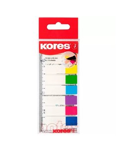 KO45121,Stick index plastic Kores 12X45mm, 15 file, 8 culori