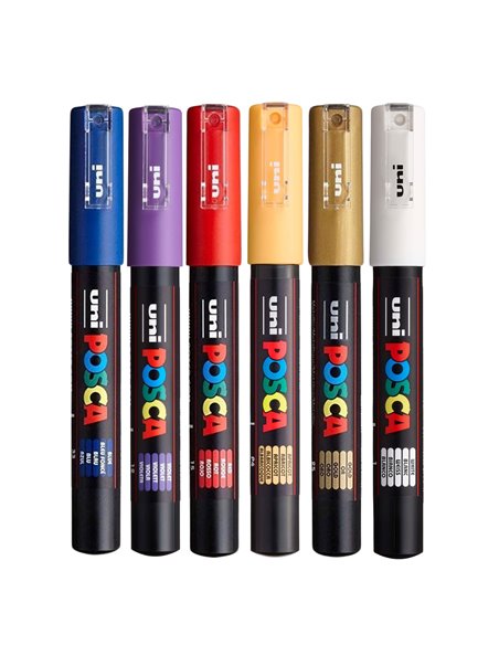 POS4,Set 6 Markere UNI-POSCA PC-1M, 0.7 mm, POS4