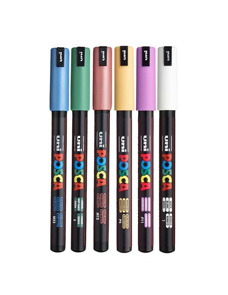 POS7,Set 6 Markere UNI-POSCA PC-1MR, 0.7 mm, POS7