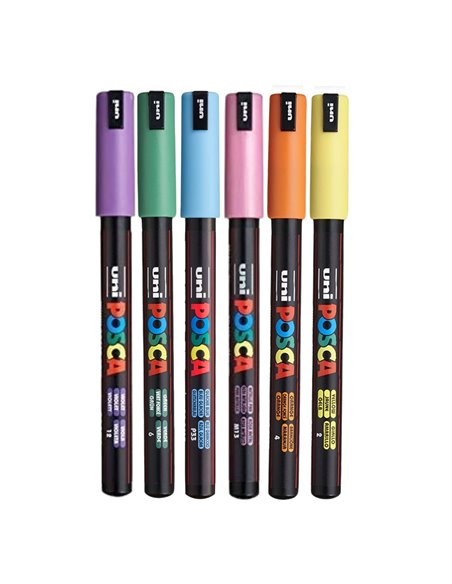 POS8,Set 6 Markere UNI-POSCA PC-1MR, 0.7 mm, POS8