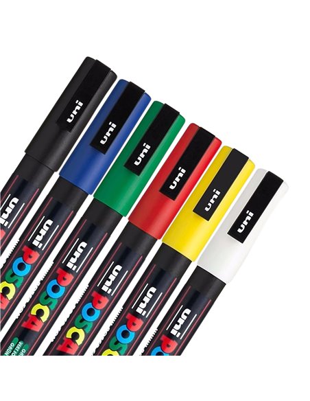 POS10,Set 6 Markere UNI-POSCA PC-3M, 0.9-1.3 mm, POS10