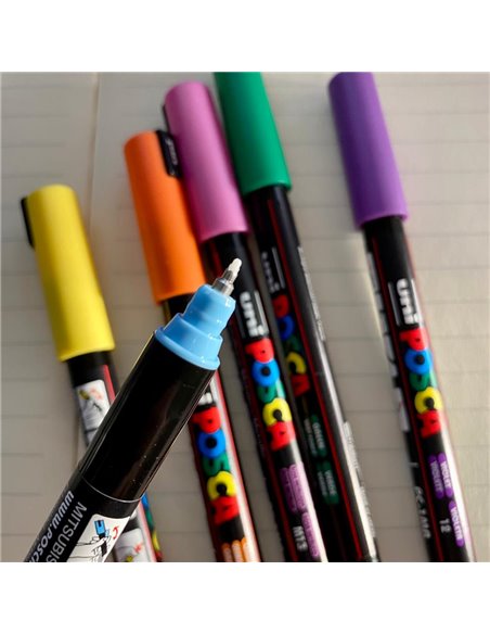POS8,Set 6 Markere UNI-POSCA PC-1MR, 0.7 mm, POS8