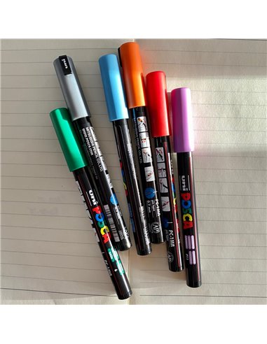 POS6,Set 6 Markere UNI-POSCA PC-1MR, 0.7 mm, POS6