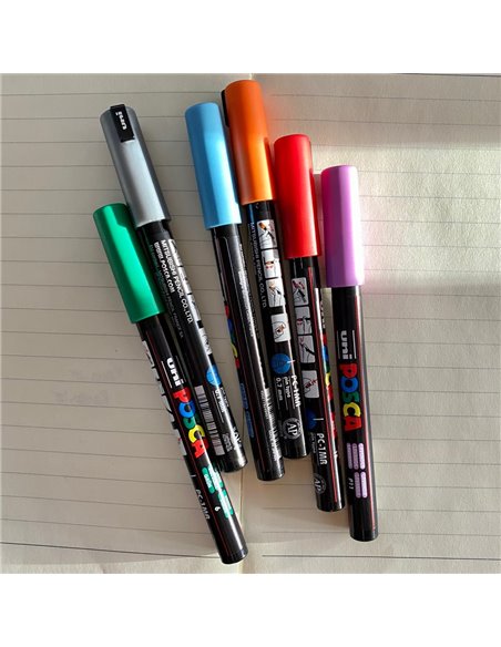 POS6,Set 6 Markere UNI-POSCA PC-1MR, 0.7 mm, POS6