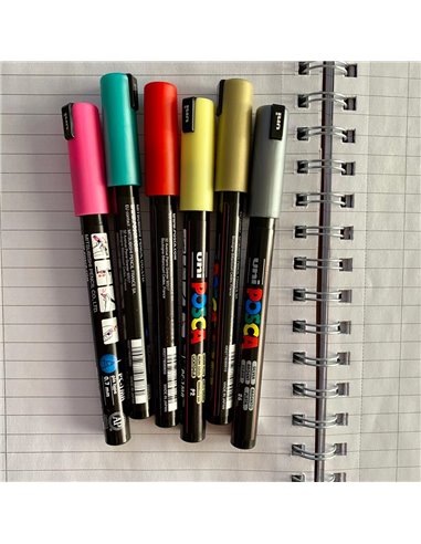 POS5,Set 6 Markere UNI-POSCA PC-1MR, 0.7 mm, POS5