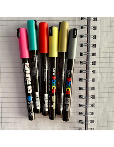 POS5,Set 6 Markere UNI-POSCA PC-1MR, 0.7 mm, POS5
