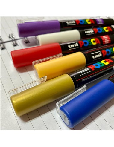 POS4,Set 6 Markere UNI-POSCA PC-1M, 0.7 mm, POS4