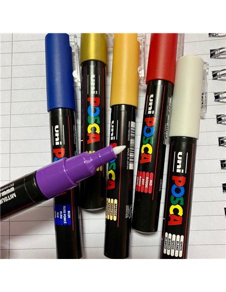 POS4,Set 6 Markere UNI-POSCA PC-1M, 0.7 mm, POS4