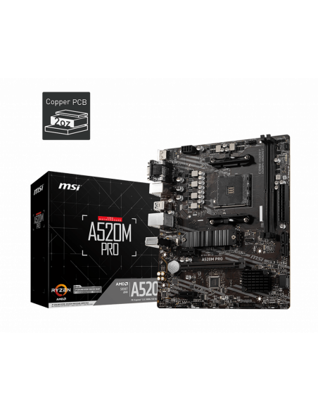 Placa de baza MSI A520M PRO, Socket AM4,A520M PRO