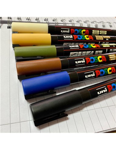 POS12,Set 6 Markere UNI-POSCA PC-3M, 0.9-1.3 mm, POS12