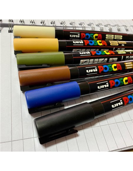 POS12,Set 6 Markere UNI-POSCA PC-3M, 0.9-1.3 mm, POS12