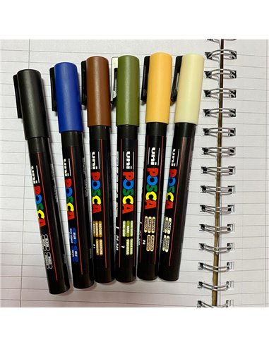 POS12,Set 6 Markere UNI-POSCA PC-3M, 0.9-1.3 mm, POS12